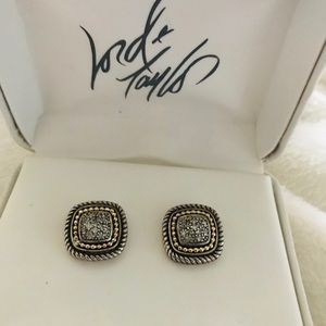 DIAMOND 14kt Gold & Sterling EarringsOwn Luxury for less DY Pave Cable Classy!